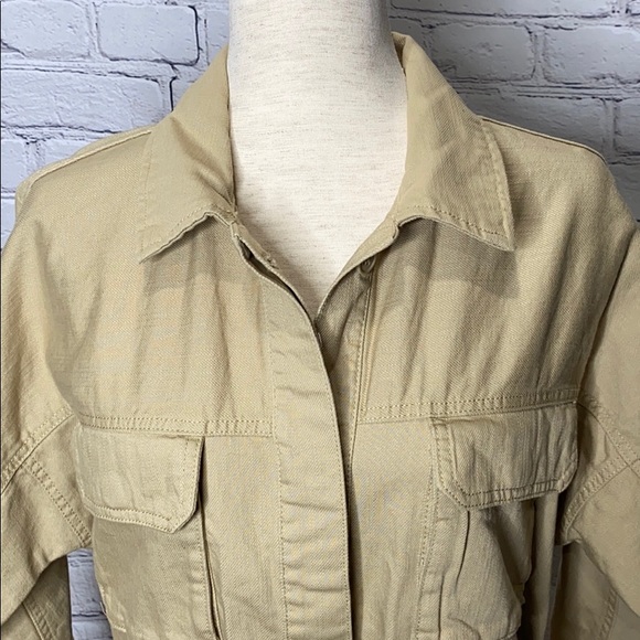 DIVIDED BY H&M WOMENS BELTED SHIRT JACKET IN BEIGE - Picture 5 of 10